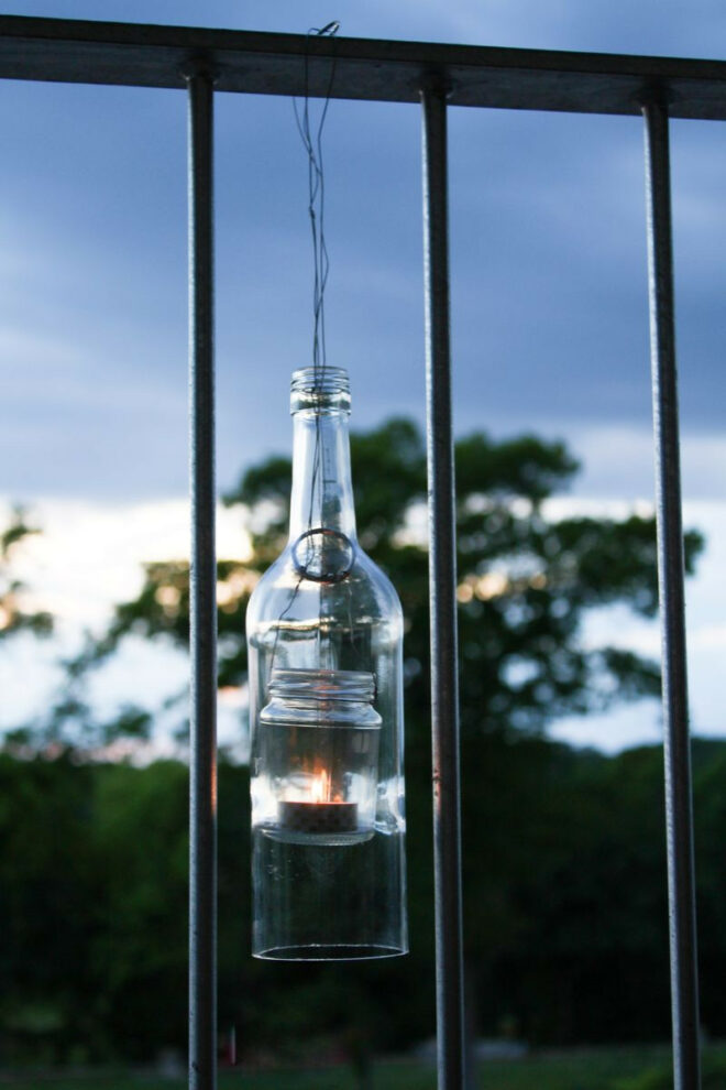 Glasflaschen Upcycling DIY