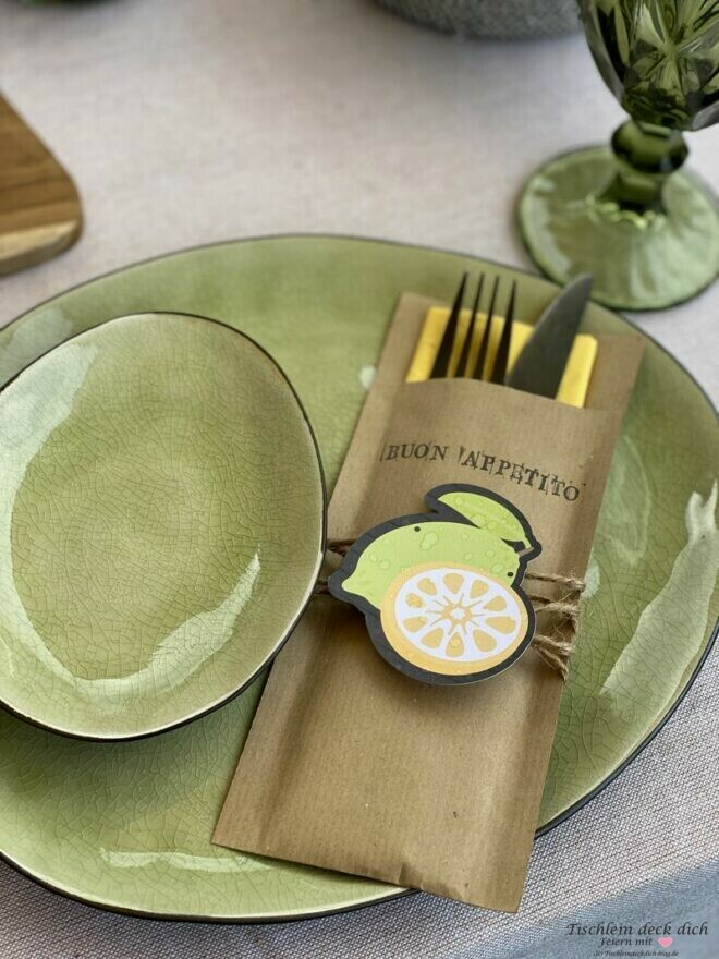Bestcktasche mit Limette für den italienischen Abend