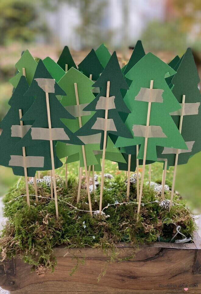 Adventskalender Tannenbäume DIY