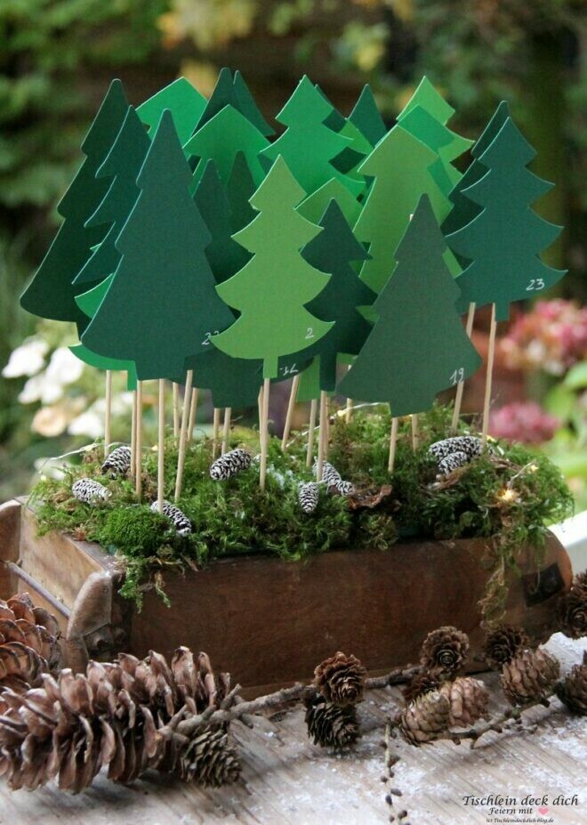 Adventskalender Tannenbäume DIY