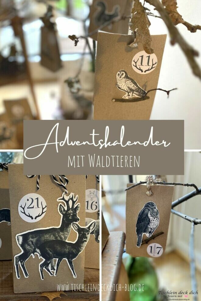 Pinterest Pin für Adventskalender Waldtiere