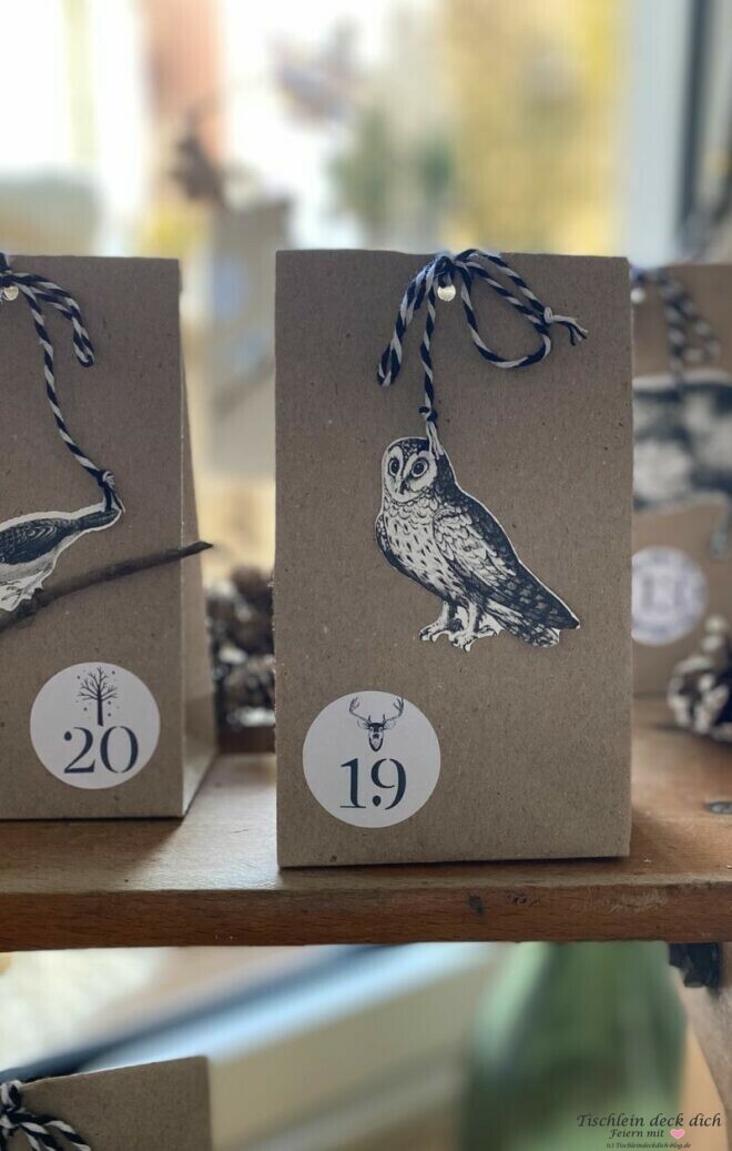 Adventskalender DIY mit Waldtieren