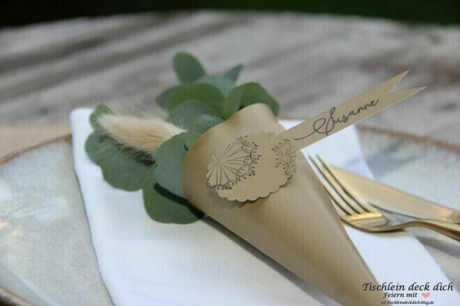 DIY Papiertüte als Tischkarte