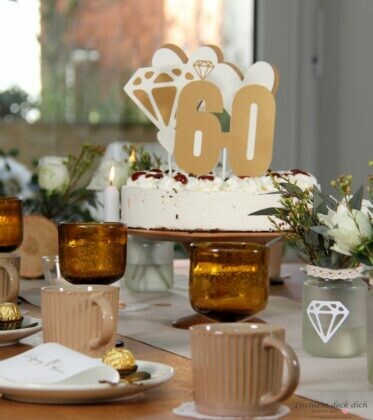 Tischdekoration-Diamant-Hochzeit