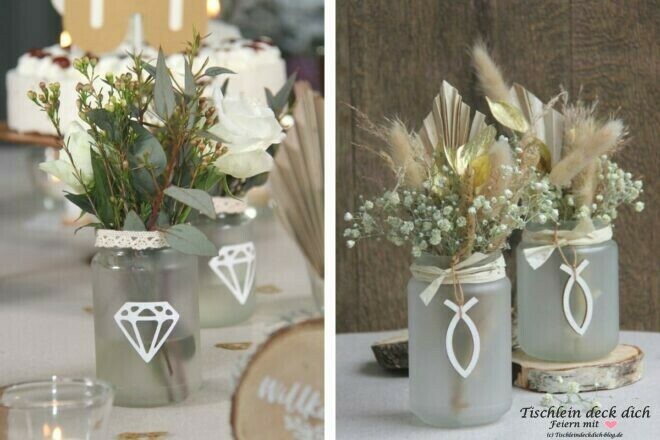 Blumendekoration zur Diamant Hochzeit