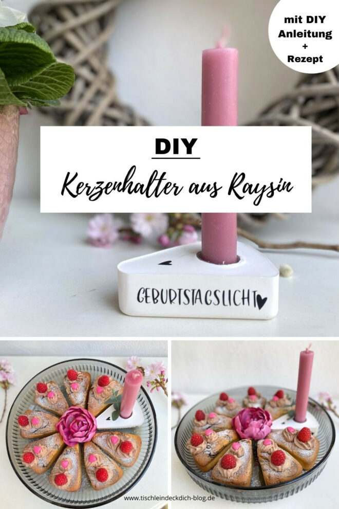 Kerzenhalter aus Raysin Pinterest Pin