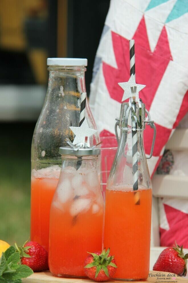 Erdbeerlimonade zum amerikanischen Picknick 