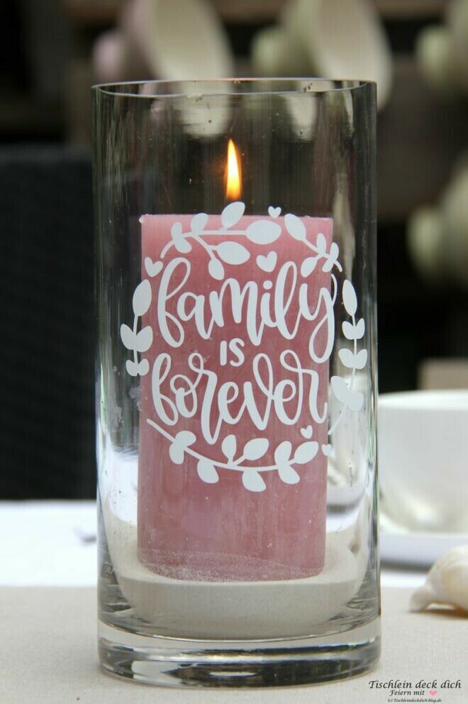 Kerzenglas fuer das Familienfest