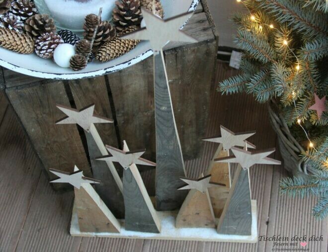 Upcyclingidee alte Holzlatten für Weihnachten