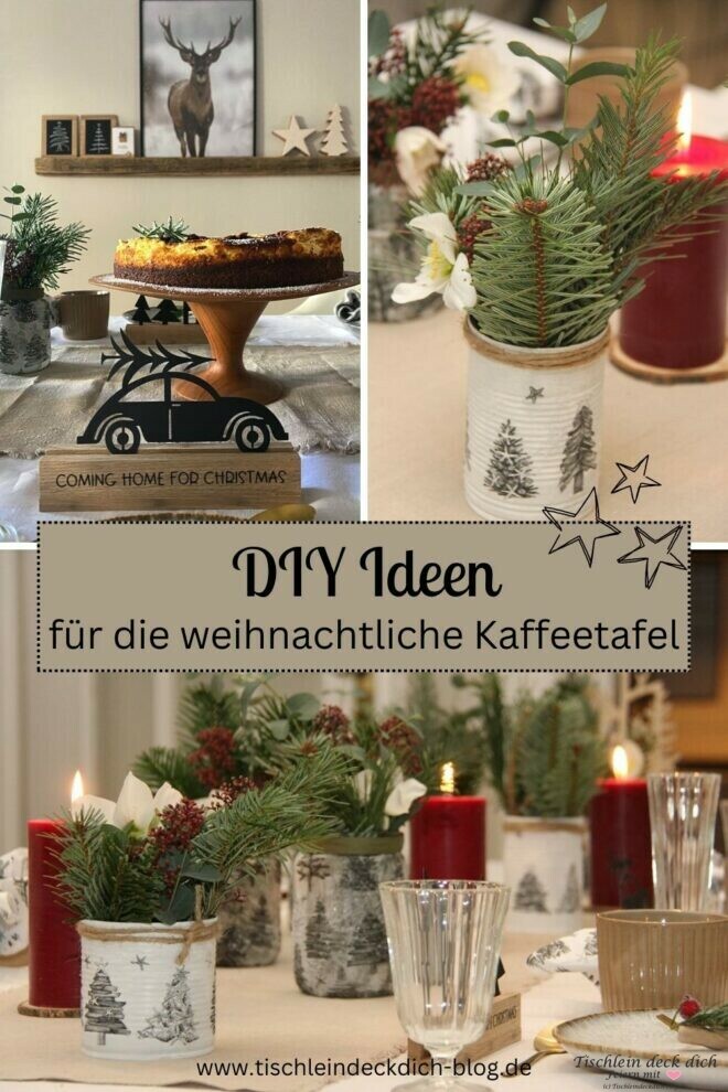 DIY Ideen für die weihnachtliche Kaffeetafel Pinterest Pin