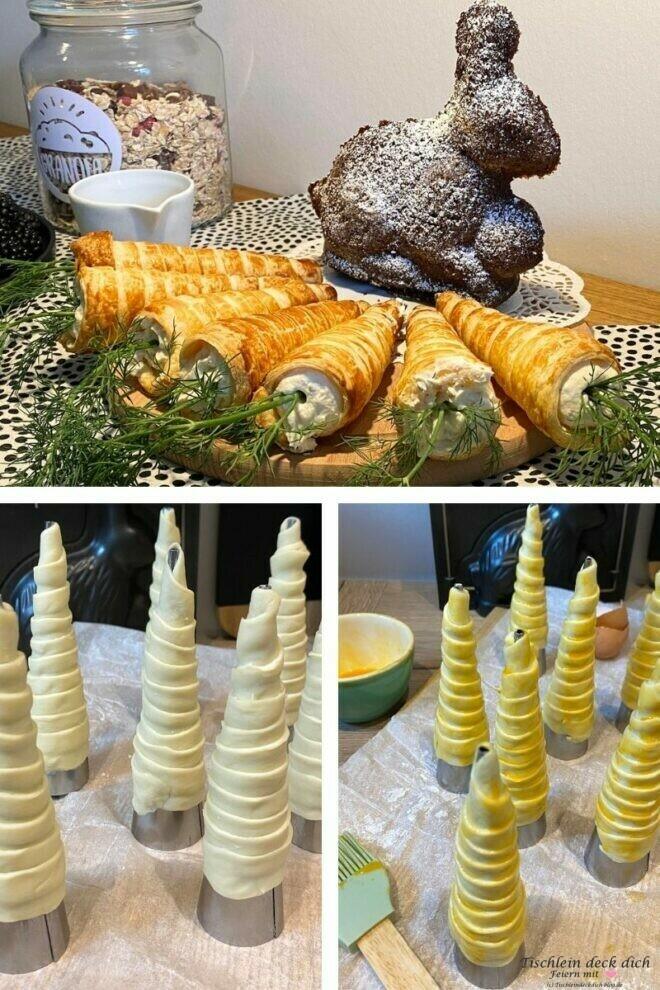 Blätterteigkarotten zu Ostern selber machen