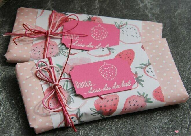 kleines Gastgeschenk mit Schokolade
