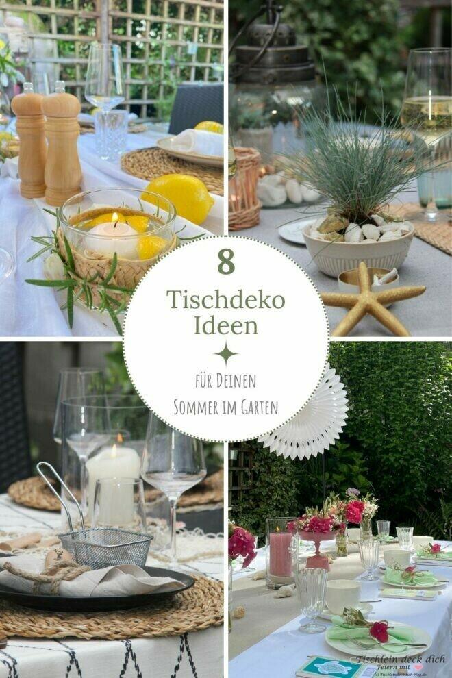 Pinterestcollage sommerliche Tischdekoideen