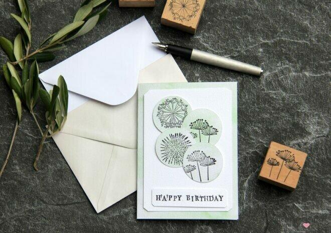 Glückwunschkarte basteln - DIY Idee mit Aquarellpapier