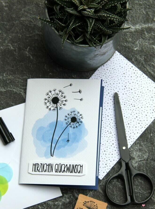 DIY Glückwunschkarten aus Aquarellpapier