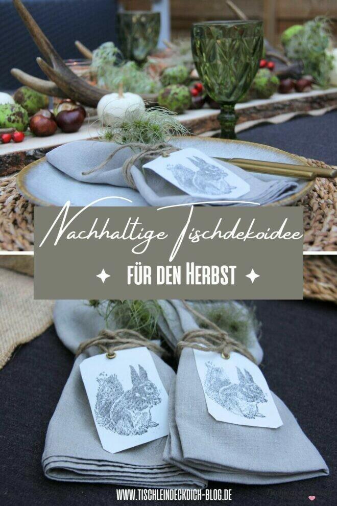 nachhaltige Tischdekoration im Herbst Pinterest Pin