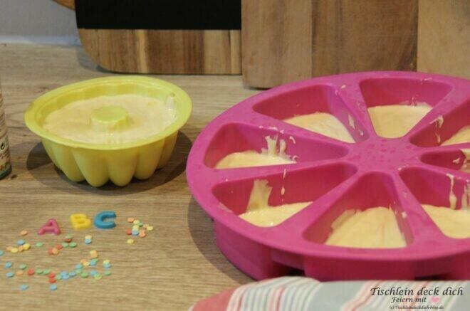 Kuchen backen mit Tortenstückchen Silikonform