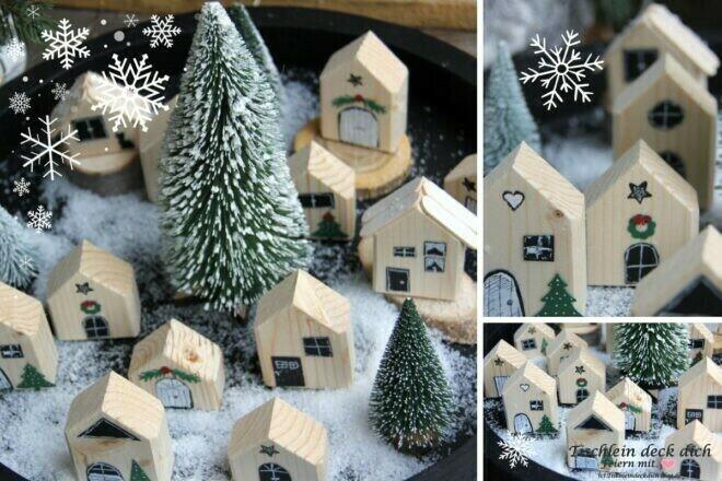 Adventskalender Dorf basteln
