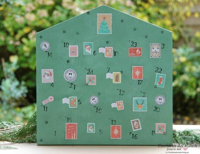 Adventskalender mit Schokolade im Vintagelook