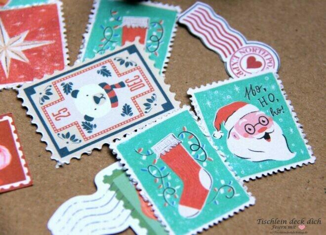 Weihnachtssticker Briefmarken