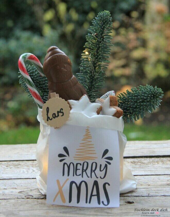 Leuchtende Geschenktuete fuer Nikolaus