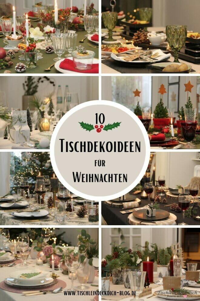 Pinterest PIN für die 10 schönsten Tischdekoration für Weihnachten