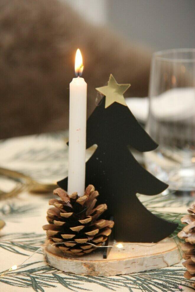 rustikale Tischdekoration zu Weihnachten