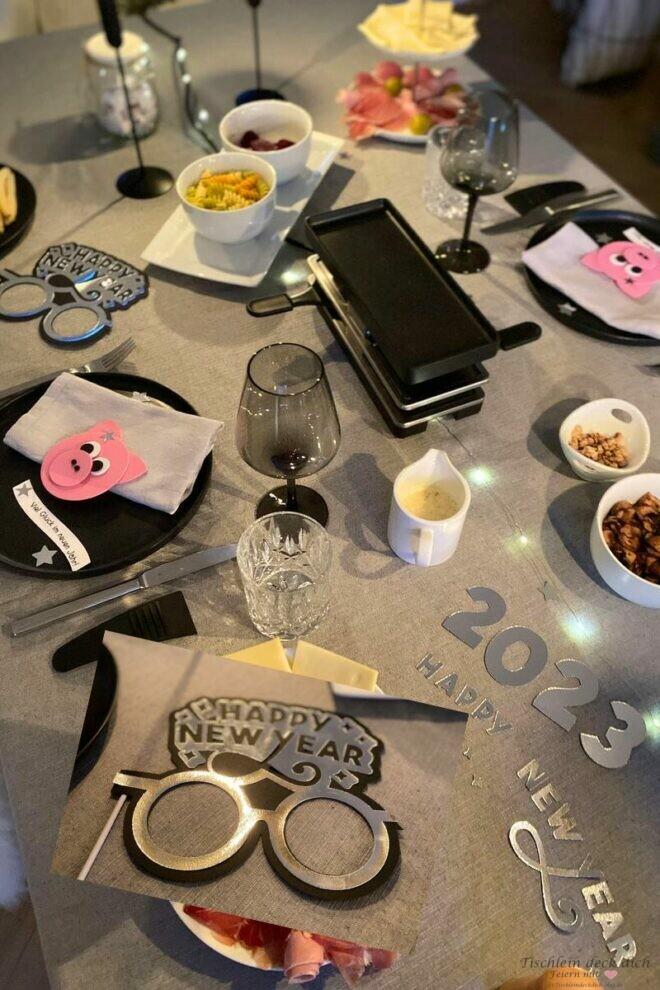 Tischdekoidee für Silvester