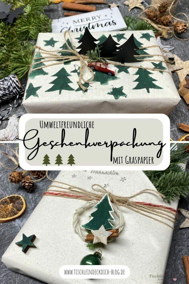umweltfreundliche Geschenkverpackung mit Graspapier Pinterest