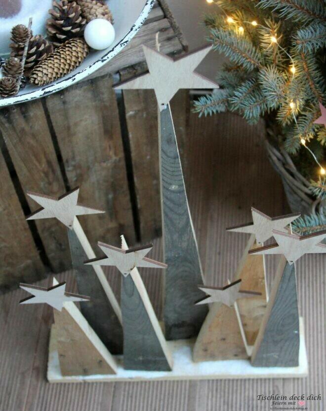 Weihnachtswald DIY aus Palettenholz