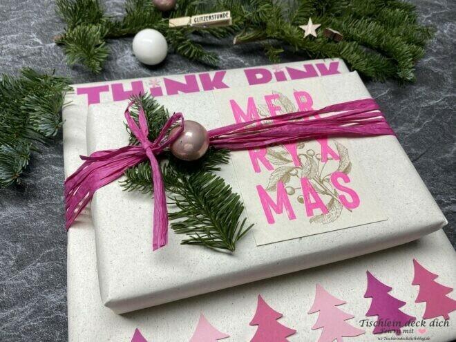 Think Pink Verpackungsidee für Weihnachten