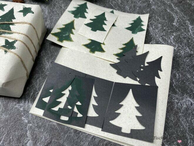 Schablone Tannenbaum basteln