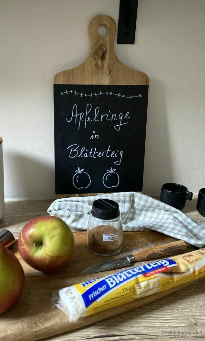 Apfelringe in Blätterteig selber machen