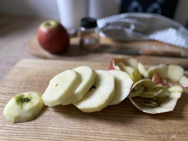 geschnittene Apfelringe 