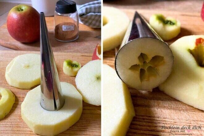 Apfelringe ausstechen