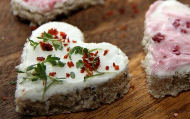 Frischkäse Herzen für Verliebte