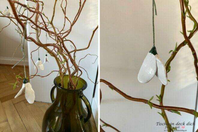 Schneeglöckchen basteln aus Fimo