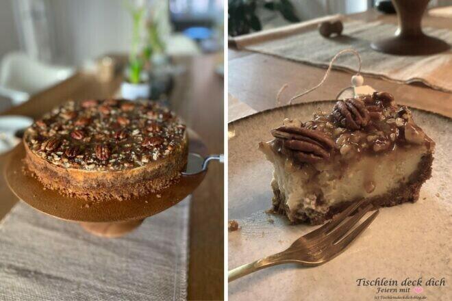 Käsekuchen mit Pecanuss