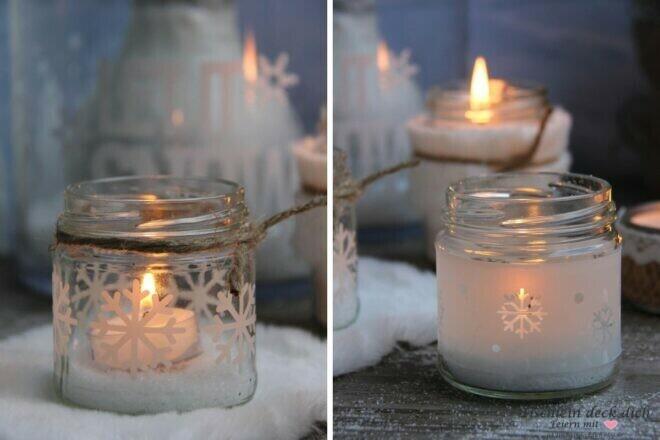 winterliche Kerzendekoration 