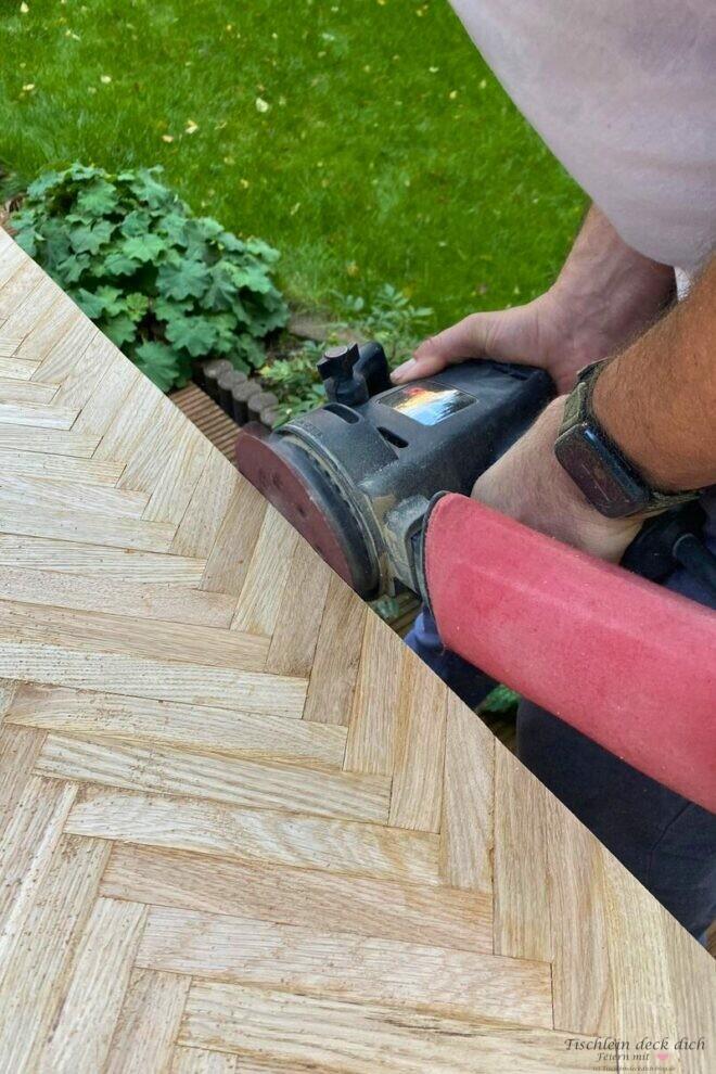 Kanten abschleifen bei DIY Konsole