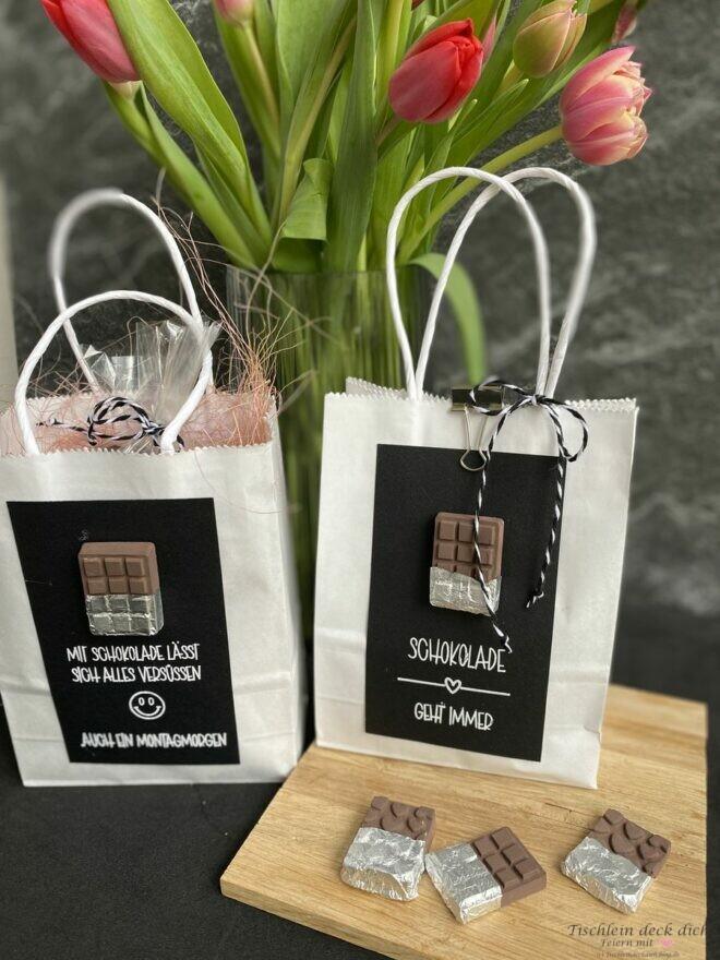 Schokolade geht immer - Geschenktüte für Schokolade