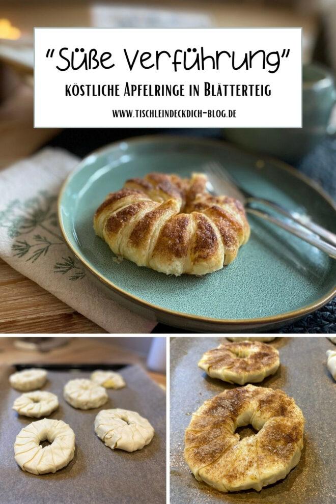 Blätterteig Apfelringe für Pinterest
