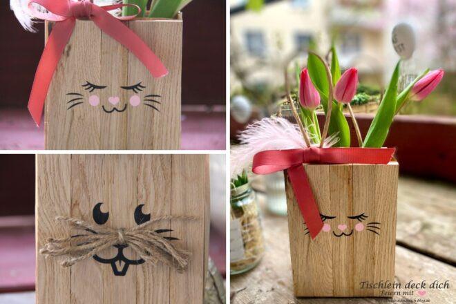 Osterhasentüten aus Klötzchen basteln