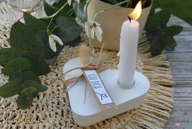 Kerzenhalter gießen mit Raysin in Herzform