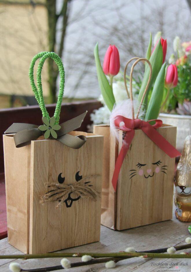 DIY Osterhasentüten aus Klötzchen
