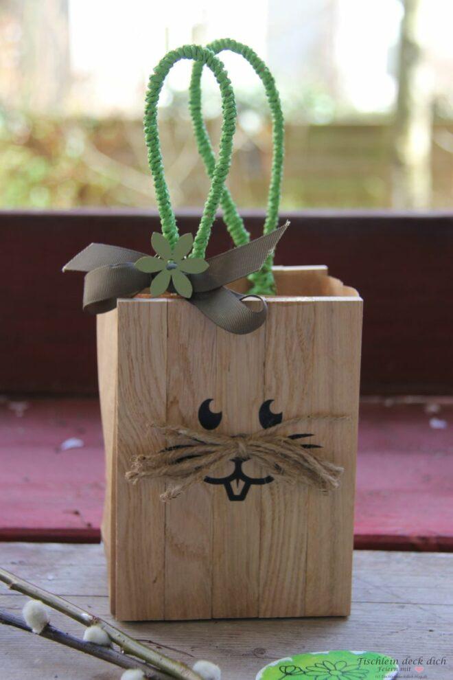 DIY Tüte für Ostergeschenk mit Klötzchen