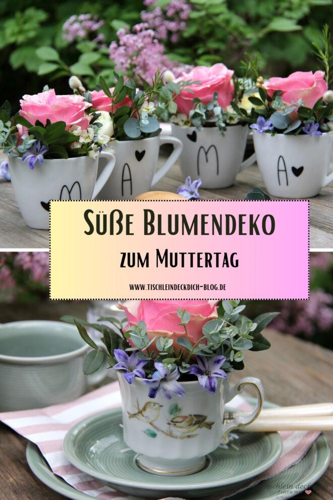 Pinterest Pin fuer suesse Blumendeko zum Muttertag