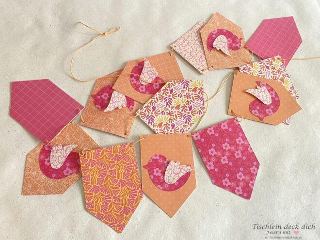 Tischdekoration zum runden Geburtstag mit Wimpelgirlande