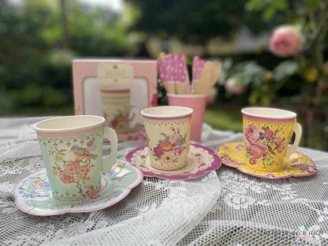 British Picnic, buntes Vintage Geschirr aus Pappe