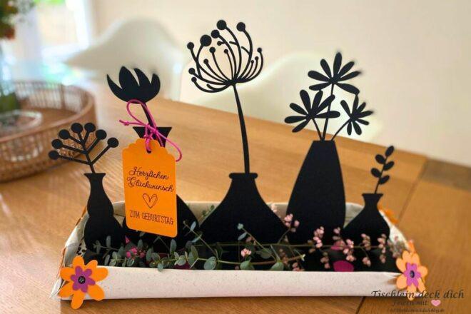 Metall Blumen Silhouette in schwarz 